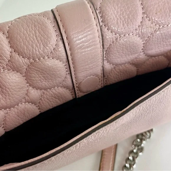 Rebecca Minkoff Love Crossbody Blush Pink Quilted Leather Feminine Quiet Luxury - Picture 8 of 15